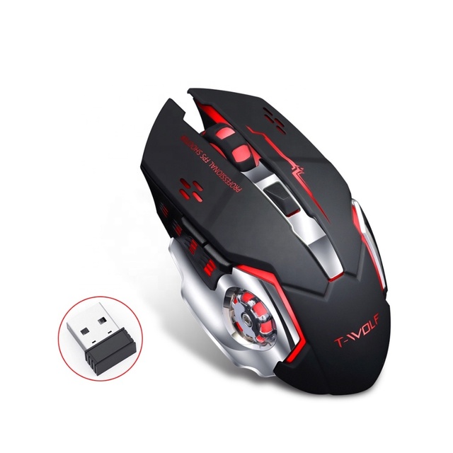 Sport Gaming Racing Charging 7-color Backlight Breath Comfort Gamer Mice Rechargeable Wireless Gaming Mouse