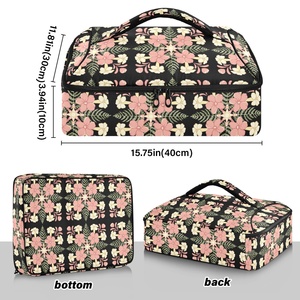 Hawaiian Puakenikeni Quilt Flower Custom Printed Pizza Bag Potluck Holder Insulated Food Warmer Casserole Cooler Bag - Product Image 3