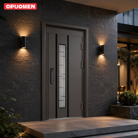 Porte d'entrée de sécurité en aluminium sur mesure, moderne, pour extérieur, prévention des incendies 3h, pour villa et hôtel