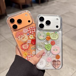 Funda para Teléfono Móvil con Lazo de Mariposa Brillante para iPhone 17 Air 16 15 14 Pro Max, con Flores, Perros, Resina, Cerezas, Botones DIY y Estrellas - Product Image 3