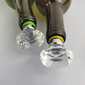 Crystal Wine Stopper With Silicone Ring Reusable Sealing <b>Bottle</b> Stopper For Home Use - Product Image 3