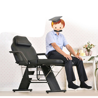Fauteuil de massage et de tatouage portable de luxe à trois positions avec support métallique déformable pour salon de beauté et spa