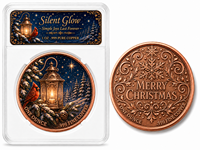 Pièce de monnaie ronde en cuivre pur de 1 oz, scène de chaloupe victorienne, impression UV, souvenir avec carte d'étiquette