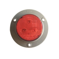 Feux de remorque à LED ronds de 2 pouces, rouges/ambre clairs, 12V 24V, montage sur bride ABS, feux de gabarit latéraux pour camion