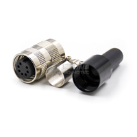 Conector Circular de Cable AISG M16 de 6 Pines, Conector Macho de Aviación Impermeable, Conector Hembra de Metal con Rosca para Panel