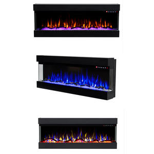<span class=keywords><strong>Chauffage</strong></span> de cheminée électrique moderne <span class=keywords><strong>Simulation</strong></span> de LED en métal Insert autoportant Télécommande US Plug Utilisation intérieure Ménage Voiture Français - Product Image 1