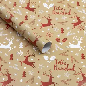 חדש מגיע מכירה לוהטת החג שמח סנטה איילים ילד תינוק מתנת מלאכת אריזה מתגלגל נייר עטיפה