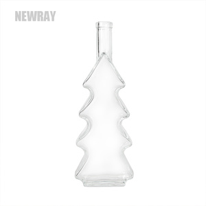 Bouteille à liqueur <span class=keywords><strong>en</strong></span> <span class=keywords><strong>verre</strong></span> transparent NEWRAY personnalisée de <span class=keywords><strong>50</strong></span> <span class=keywords><strong>cl</strong></span>, bouteille de boisson, bouteille <span class=keywords><strong>en</strong></span> forme de sapin de Noël pour boisson aux fruits frais avec bouchon <span class=keywords><strong>en</strong></span> bois - Product Image 1