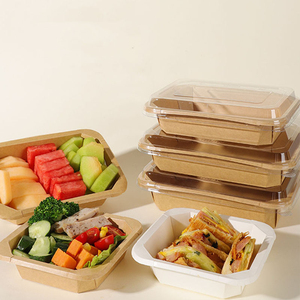 Disposable Container Salad Kraft <b>Paper</b> <b>Bowl</b> With Lid Octagonal <b>Paper</b> <b>Bowl</b> Food Container for Salad Kraft <b>Paper</b> Lunch Box - Product Image 4