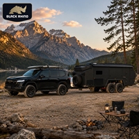 Caravane de camping statique, autocaravanes chinoises, caravanes de voyage, caravane pliable 4 personnes 2 lits sur roues