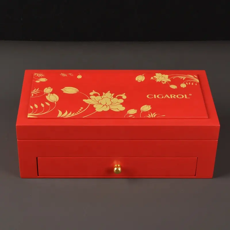 Boîte en bois de cerisier et noyer de luxe de haute qualité avec logo personnalisé Boîte de rangement pour bijoux Offres Spéciales