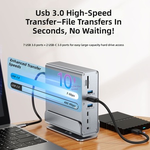 Estación de Conexión Tipo C 15 en 1 con <span class=keywords><strong>3</strong></span> Pantallas, Expansión de Monitor HD 4K 60Hz DP, Estación de Conexión <span class=keywords><strong>USB</strong></span> C PD100W en Stock - Product Image 6
