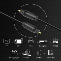 Câble audio optique Toslink blindé de haute qualité plaqué or 24 carats avec gaine en PVC, connecteur mâle-mâle pour haut-parleur HDTV