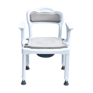 Elderly Commode <b>Chair</b> With Non-Slip <b>Padding</b> For Bathroom Use Modern Design White Color - Product Image 4
