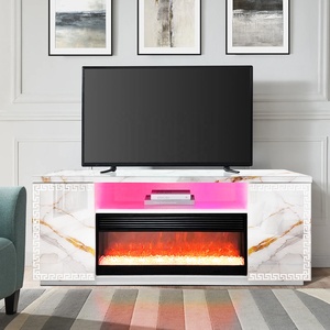 Centro de Entretenimiento Moderno para Sala de Estar, Mueble de TV de Lujo Personalizado al por Mayor, Mueble para Televisor con Chimenea Negra, Mueble <span class=keywords><strong>Kamin</strong></span> - Product Image 2