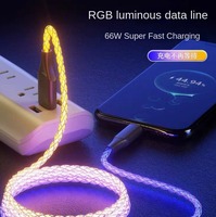 Câble de données magnétique RGB en alliage d'aluminium 8 broches, avec éclairage LED à dégradé respirant, charge ultra-rapide pour Micro Type-C