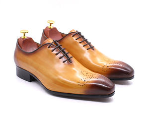 High-End Custom Men's Derby <b>Shoes</b> Top-Grain Leather Casual Breathable Soft-<b>Soled</b> Brogue Detailing - Product Image 3