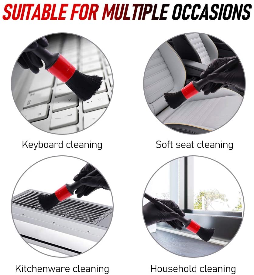 ZHENDA 5 Pack Automotive Car Detail Brush Set For Wet And Dry Use