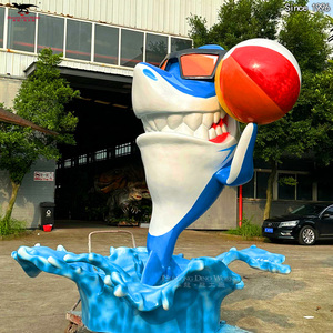Modelo de Tiburón de Dibujos Animados en Fibra de Vidrio Personalizado para Parque Temático, Material de Resina de Fibra de Vidrio - Product Image 4