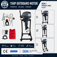 Moteur hors-bord 2 temps à essence 15 CV, neuf, en alliage d'aluminium, avec commande de gouvernail, vente directe usine OEM HSP Marine