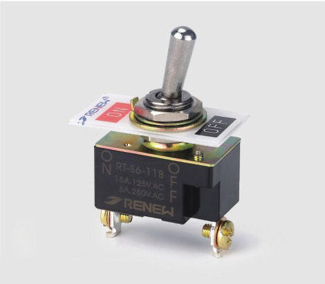 RENEW Wholesale High Quality Metal IP40 on off Momentary Toggle Switch SPST 6A 250VAC RT-S6-11B CQC Certified Screw Terminals