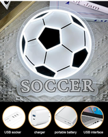 Enseigne néon acrylique Football pour décoration murale, lumière LED à intensité variable, alimentée par USB, lampe sportive pour chambre d'enfant, salle de jeux et man cave