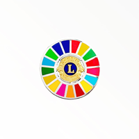 Objetivos de Desarrollo Sostenible United Pin de solapa de metal chapado en oro Regalos promocionales conmemorativos personalizados Pin de rueda SDG