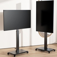 XZSY-02 Soporte de TV Manual Ajustable en Altura con Capacidad de Carga de 50 kg Negro/Blanco 90 °   Soporte de TV Giratorio para televisores de 42 a 75 pulgadas