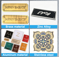 Plaque métallique décorative en aluminium brossé sur mesure, pliée à angle droit, pour flacon de parfum, étiquette métallique personnalisée avec logo