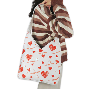 Bolso de mano de lona reciclable con estampado personalizado, bolso de compras de hombro con eslinga, reutilizable para uso diario - Product Image 4