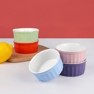 Nordique en gros Mini En Céramique Cuisson Plats Souffle Crème Brûlée Ramequins - Product Image 2