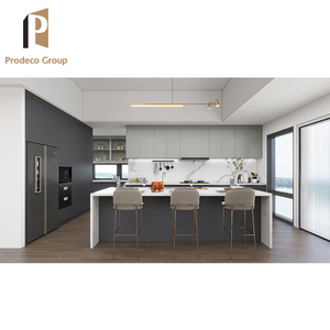 Gran oferta, laca de alto brillo, muebles de diseño moderno, juego de armario de pared de cocina en forma de <span class=keywords><strong>L</strong></span> con herrajes para el hogar - Product Image 6