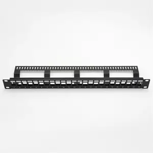 Network Empty Patch Panel 24 Ports 1U 19 Inch Blank Panel High Density Wire Management Rack Mount