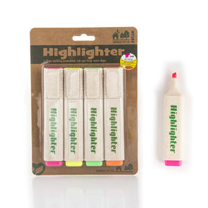 Bolígrafo resaltador de plástico ambiental promocional pastel cuadrado de gran capacidad colorido barato protector ocular - Product Image 1