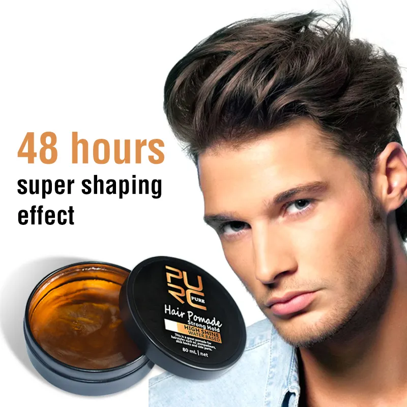 Private Label Strong Hold High Shine Hair Pomade For Men 48 Hours Long-lasting Water Base Hair Styling Wax