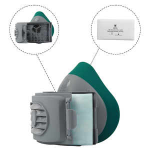 Masque respiratoire demi-visage réutilisable en silicone, anti-poussière et anti-gaz, avec filtre pour la protection contre la poussière - Product Image 2