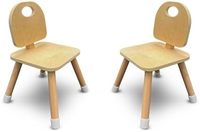 Lot de 2 chaises modernes en bois pour enfants de 2 ans et plus pour la maison, la salle de classe, la garderie préscolaire et les salles de jeux pour le salon