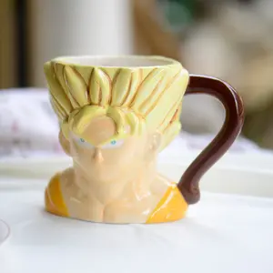 Canime персонаж Goku 3D кружка дизайн Мультяшные кружки кофейная кружка керамическая Рукоятка аксессуары золотой и белый кофе. Чай. Пиво. Вода