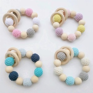 Hot Handmade Ball DIY Halskette Schmuck Bio Zahnen Armband Perle 16mm Häkeln Runde Holz perlen - Product Image 5