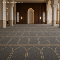 Tapis de prière pour mosquée OEM ODM 15 mm en laine/nylon, fabriqué à la machine, jacquard, lavable, antidérapant, pour projet de construction de mosquée musulmane