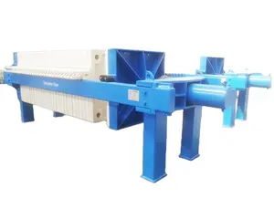 Plate and frame filter press for separating out solids from liquids and removing impurities