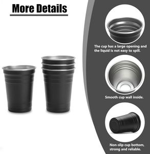 Vaso de Cerveza de Aluminio de 16 oz con Logotipo Personalizado al por Mayor, Vaso de Fiesta Reciclable para Campamento, Taza Desechable con Color Personalizado - Product Image 3