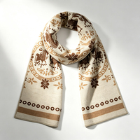Écharpe en fausse laine jacquard de style vintage personnalisée, avec motif décoratif, offrant de la chaleur en hiver