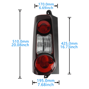 9677205580 9677205480 Fanali Posteriori Auto con Lente Rossa e Trasparente, Luci Freno Rosse Sinistra e Destra per Citroen <span class=keywords><strong>Berlingo</strong></span> 2 Porte 2012-2018 - Product Image 3