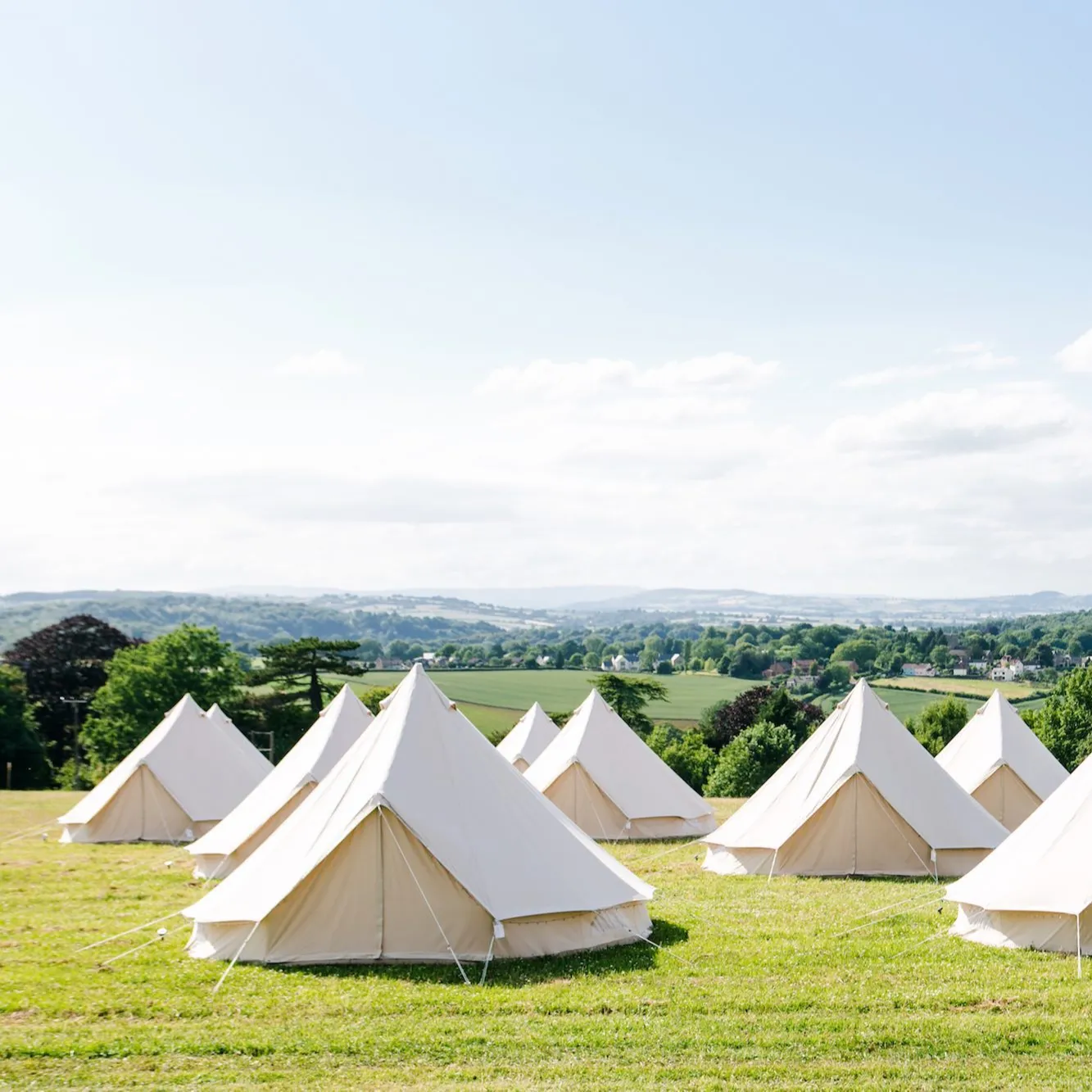 Camping en plein air étanche 285G coton Glamping Zelt 3M 4M 5M robuste 900D Oxford tipi 4 saisons cloche tente