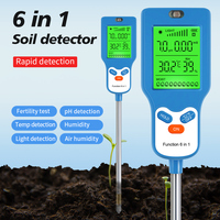 Testeur de sol intelligent 6in1 en gros d'usine pour la détection de sol de pH d'humidité de la température PH-mètre de sol agricole et de jardin