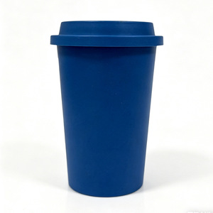 Wheat Straw Coffee Mug 350ml Portable Cup With Lid Multi Color Solid Travel Drink Cup - Product Image 2