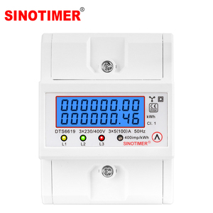 มิเตอร์วัดพลังงานไฟฟ้าแบบราง DIN ยี่ห้อ <span class=keywords><strong>SINOTIMER</strong></span> รุ่น DTS6619-046 3P4W ได้รับการรับรองมาตรฐาน MID สำหรับอุตสาหกรรม  รองรับแรงดันไฟฟ้า 3x230/400V 100A พร้อมพอร์ต RS485 สำหรับตรวจสอบพลังงาน - Product Image 1
