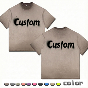 T-shirt Oversize da Uomo in Cotone Lavato, Manica Corta, Peso 230g, Stampa Serigrafica, Nuova T-shirt Tie-Dye - Product Image 1