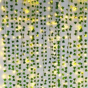 Vente d'usine : Guirlandes lumineuses LED de 2 mètres, feuilles de vigne artificielles, décoration de mariage - Product Image 1